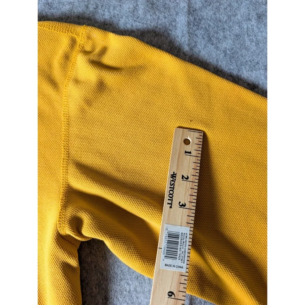 The North Face Mens Yellow 1/4 Zip Fleece‎ Pullover Textured Waffle Knit Top